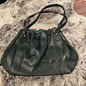 Vintage forest green jumbo hobo Bally bag purse